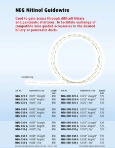 NEG NITINOL GUIDEWIRE, DÂY DẪN ĐƯỜNG