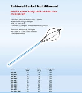 RETRIEVAL BASKET MULTIFILAMENT, RỌ LẤY DỊ VẬT NỘI SOI