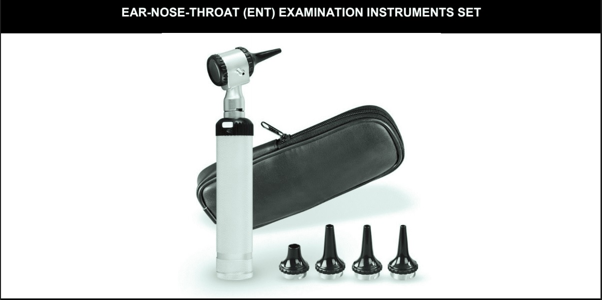 EAR-NOSE-THROAT (ENT) EXAMINATION INSTRUMENTS SET